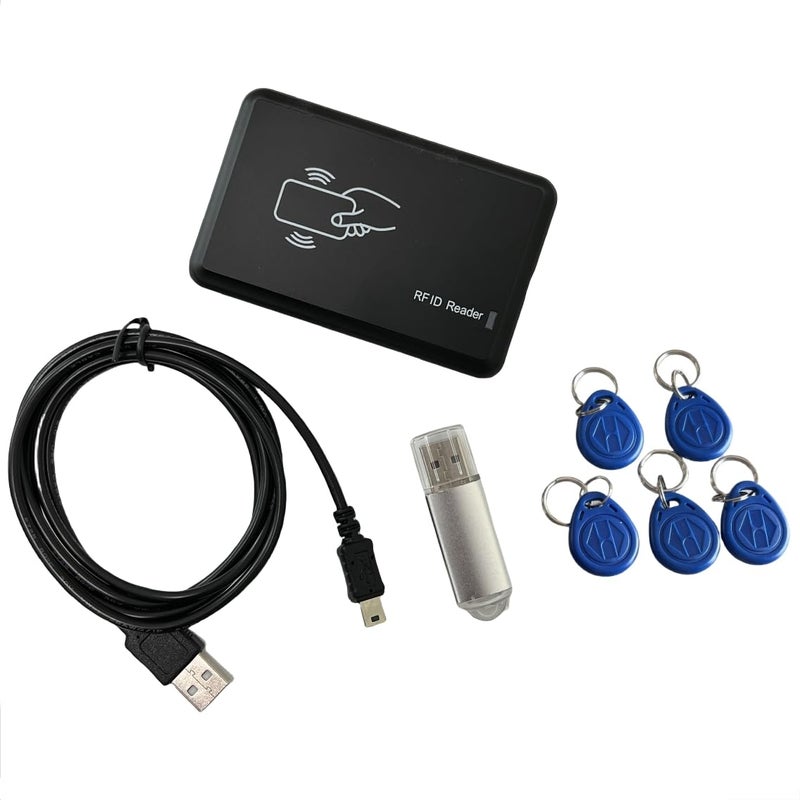 XCRFID قارئ كروت الهوية RFID 125 كيلو هرتز كاتب وناسخ للتحكم في الوصول + 5 قطع من علامات EM4305/T5557 + أداة النسخ - Image 1